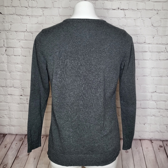 Christopher & Banks City at Night Zip Front Gray Cardigan Size M - Picture 6 of 9